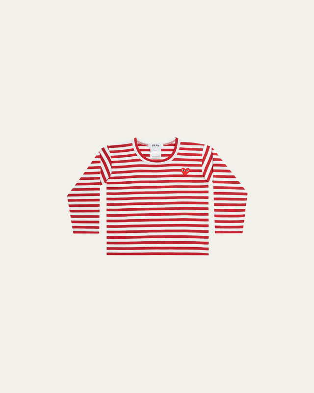 Kid's Signature Heart Striped Long-Sleeve T-Shirt, Size 2-